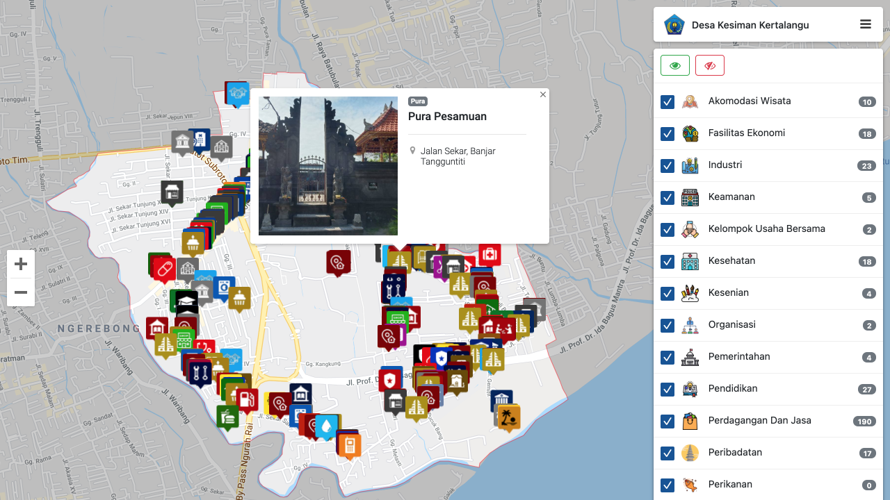 Sistem Informasi Geografis Potensi Desa Kesiman Kertalangu