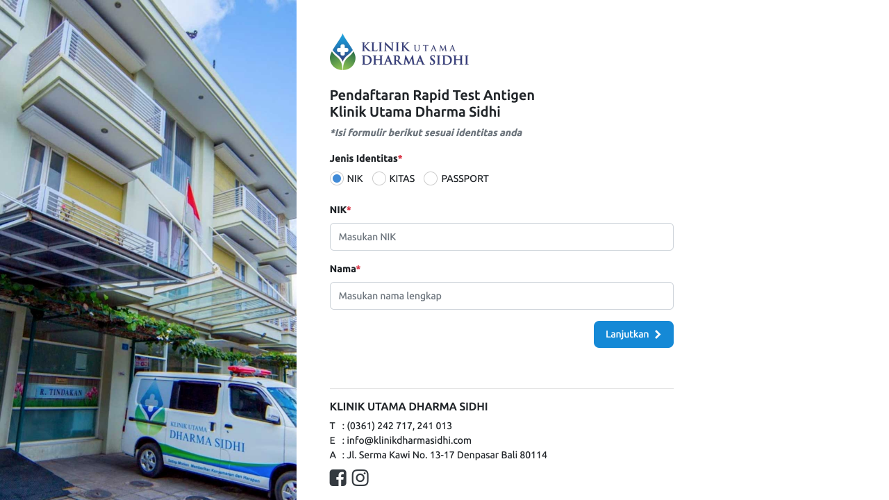 Sistem Informasi Rapid Test Antigen Covid-19 Klinik Utama Dharma Sidhi