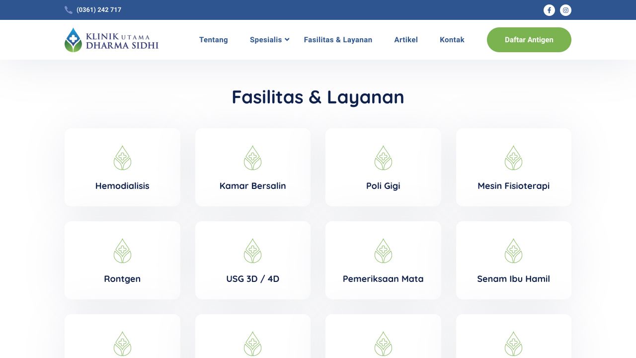 Website Klinik Utama Dharma Sidhi